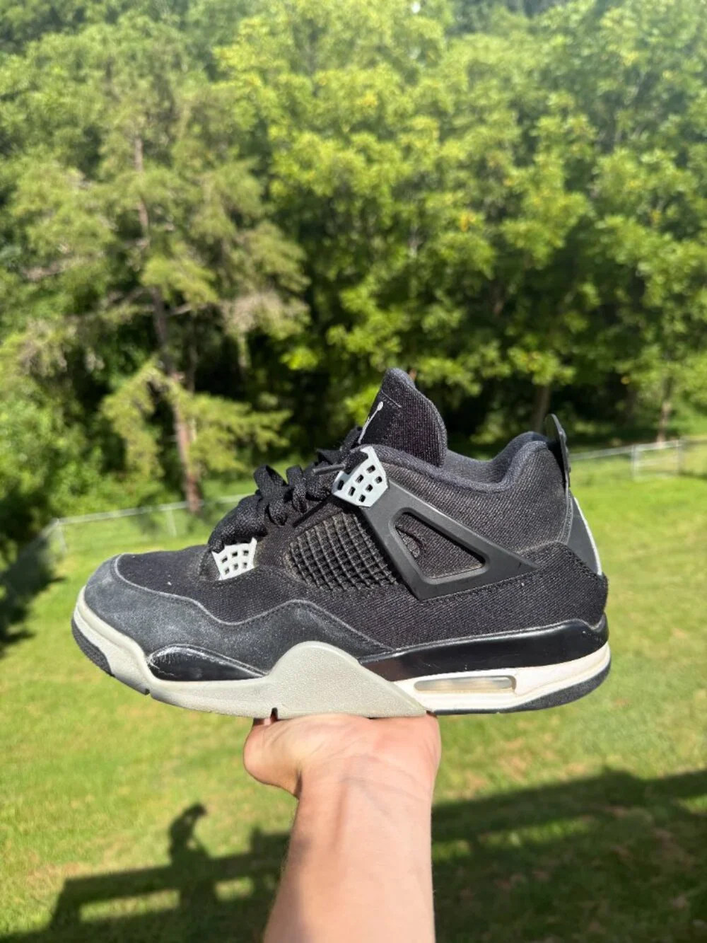 jordan 4 black canvas 10 mens!